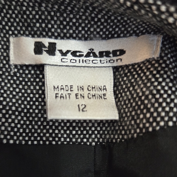 Bianca Nygard Women's Black and White Tweed Blazer with Frayed Fringe Size 12 - Picture 6 of 7